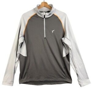 KJUS Pullover Sweater Mens Size M  Gray 1/3 Zip Mock neck Long sleeve Jacket Top